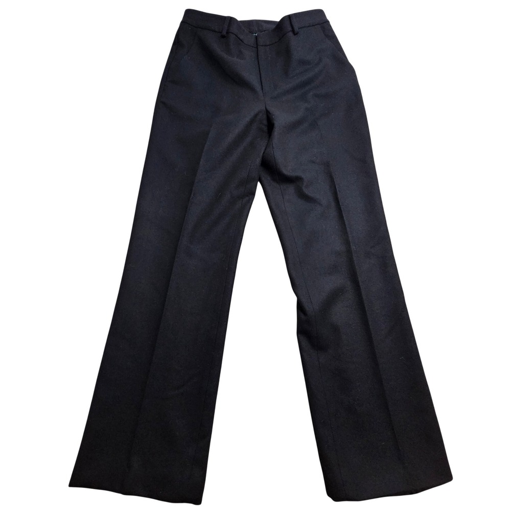 Lauren Ralph Lauren Dress Pants Womens 8 Black 100% Wool Straight Leg Trousers *